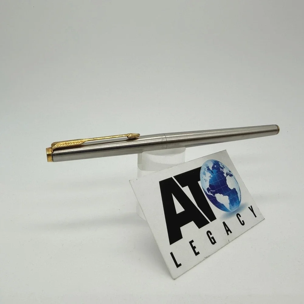 Parker Vector Rollerball Pen Stainless Steel Gold Trim Medium 0.8mm EDC Writing